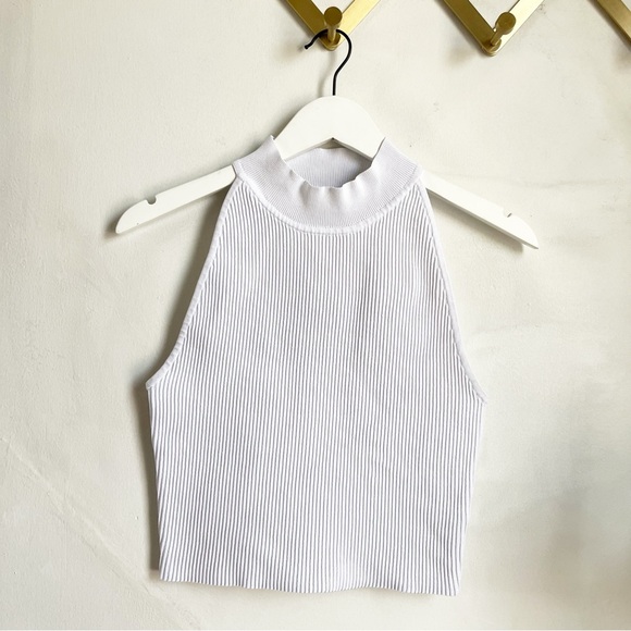 Babaton Sculpt Knit Mockneck Halter Top - Picture 1 of 11